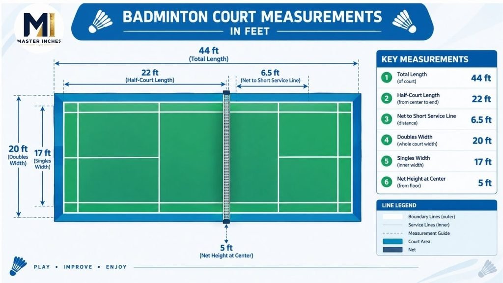 badminton court measurements in feet