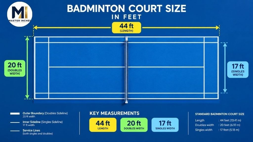 badminton court size in feet